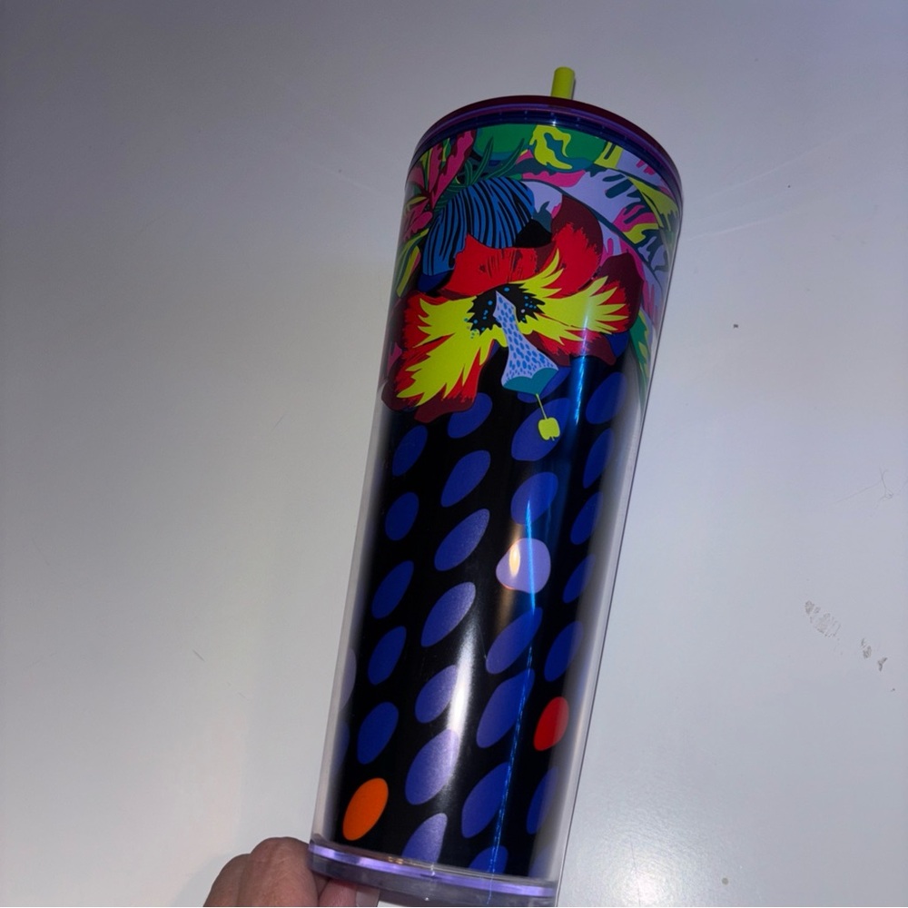Starbucks Limited Edition Neon Tropical Tumbler with Straw 24oz - Picture 3 of 7